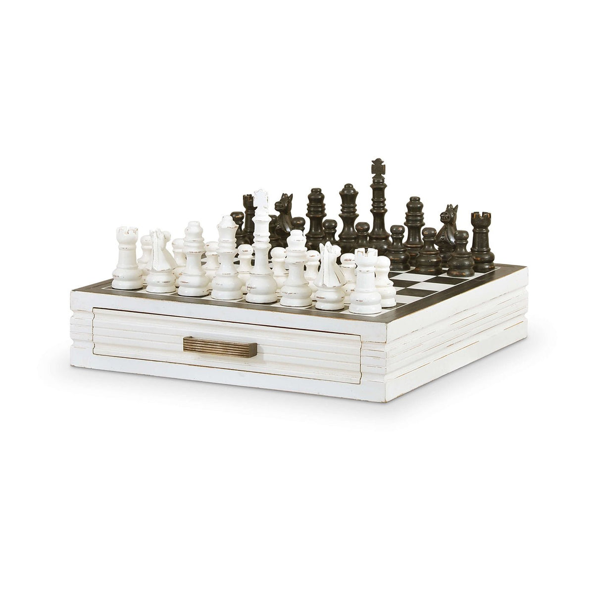 Black and White Chess Board with Storage - English Georgian America