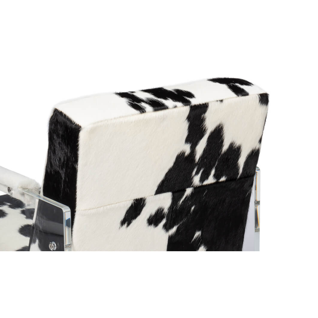 Black and White Cowhide and Lucite Armchair - English Georgian America