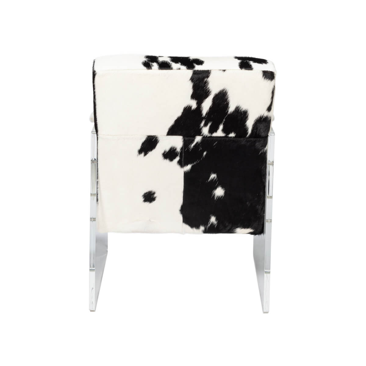 Black and White Cowhide and Lucite Armchair - English Georgian America