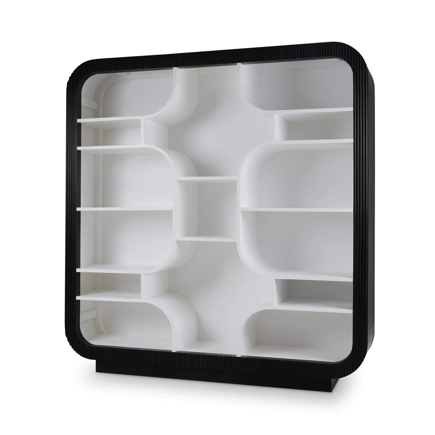 Black and White Scandinavian Modern Open Bookshelf - English Georgian America