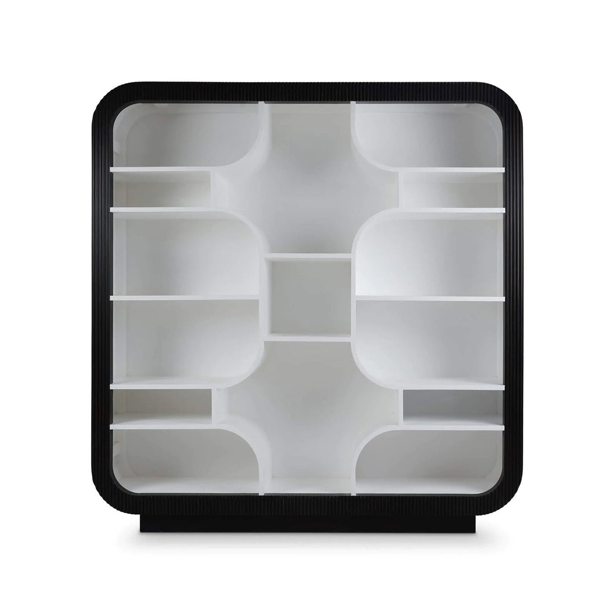 Black and White Scandinavian Modern Open Bookshelf - English Georgian America