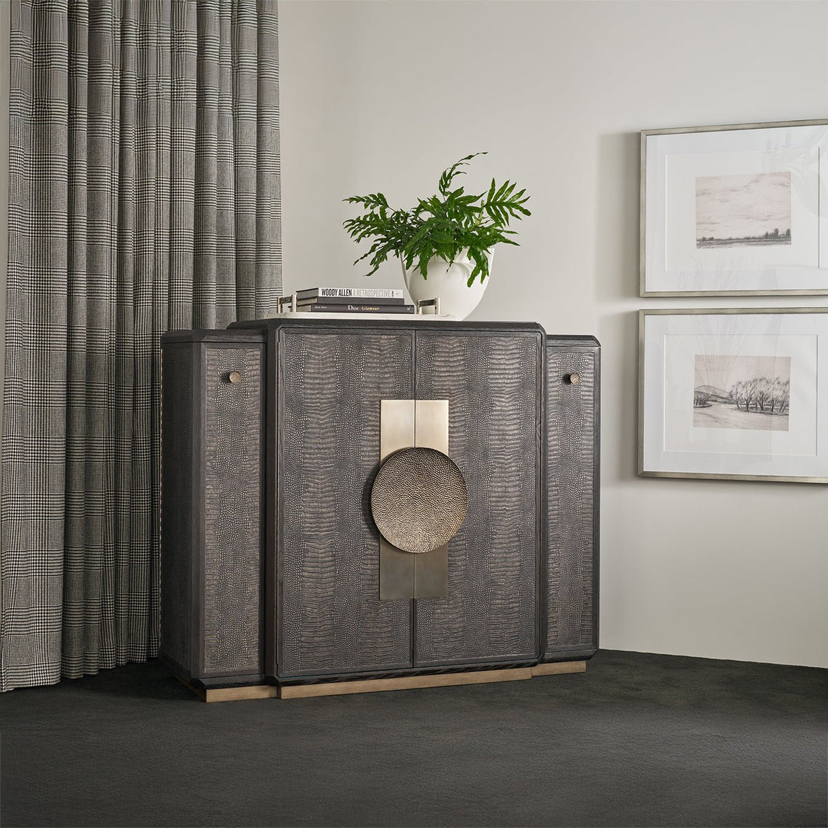 Black Art Deco Bar Cabinet - English Georgian America