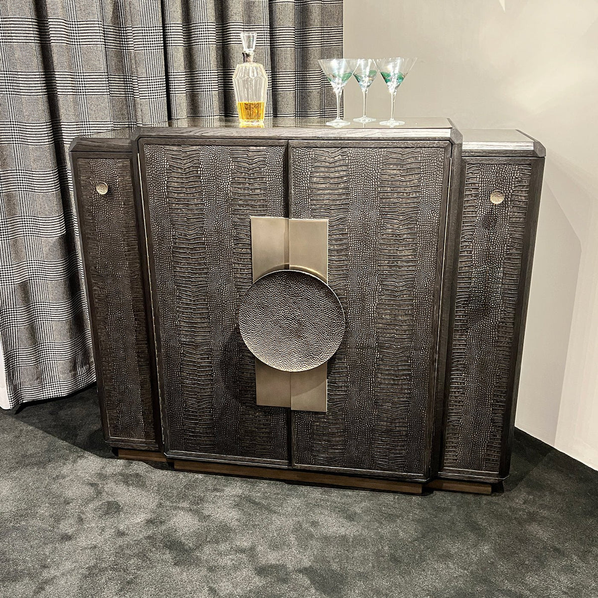 Black Art Deco Bar Cabinet - English Georgian America