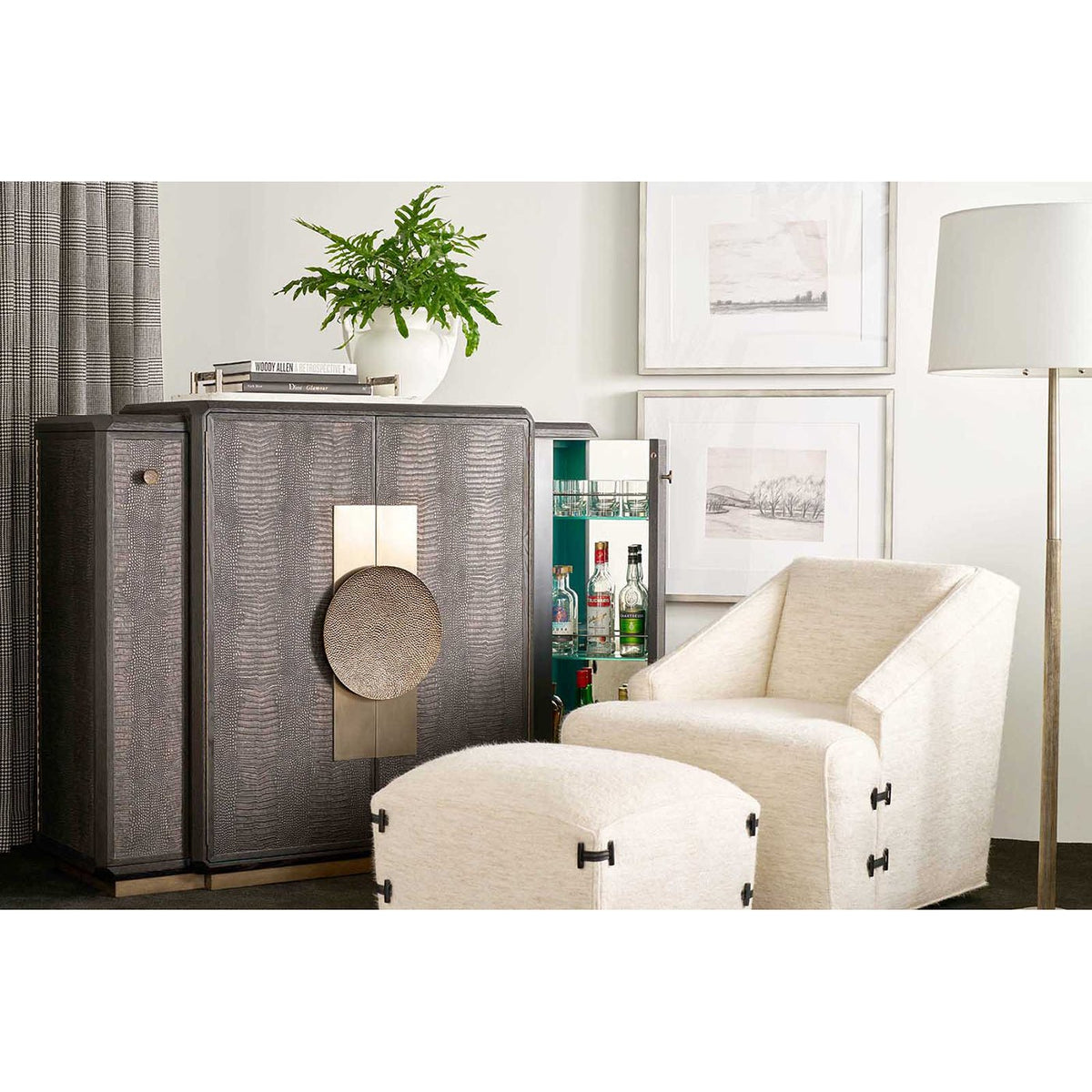 Black Art Deco Bar Cabinet - English Georgian America