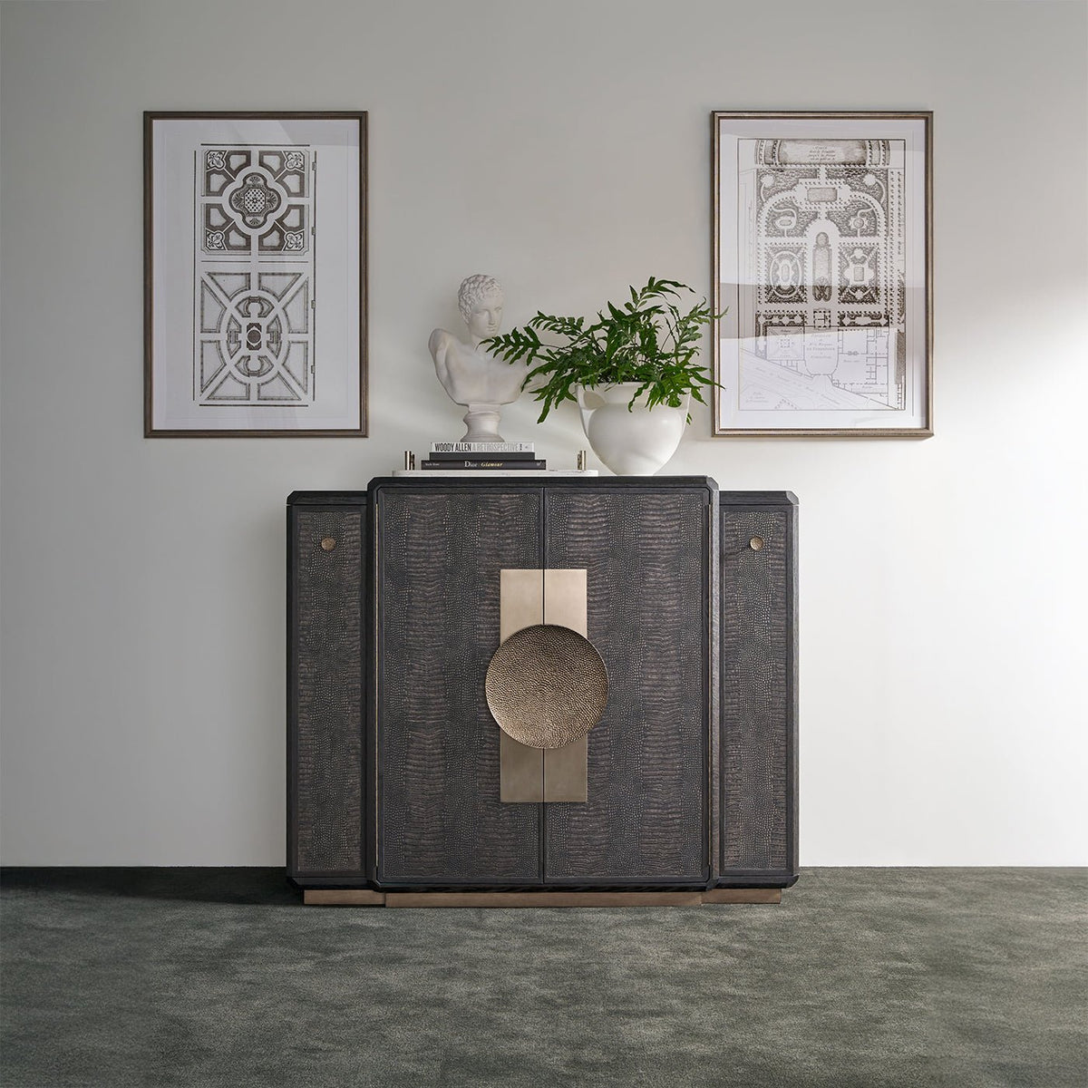 Black Art Deco Bar Cabinet - English Georgian America