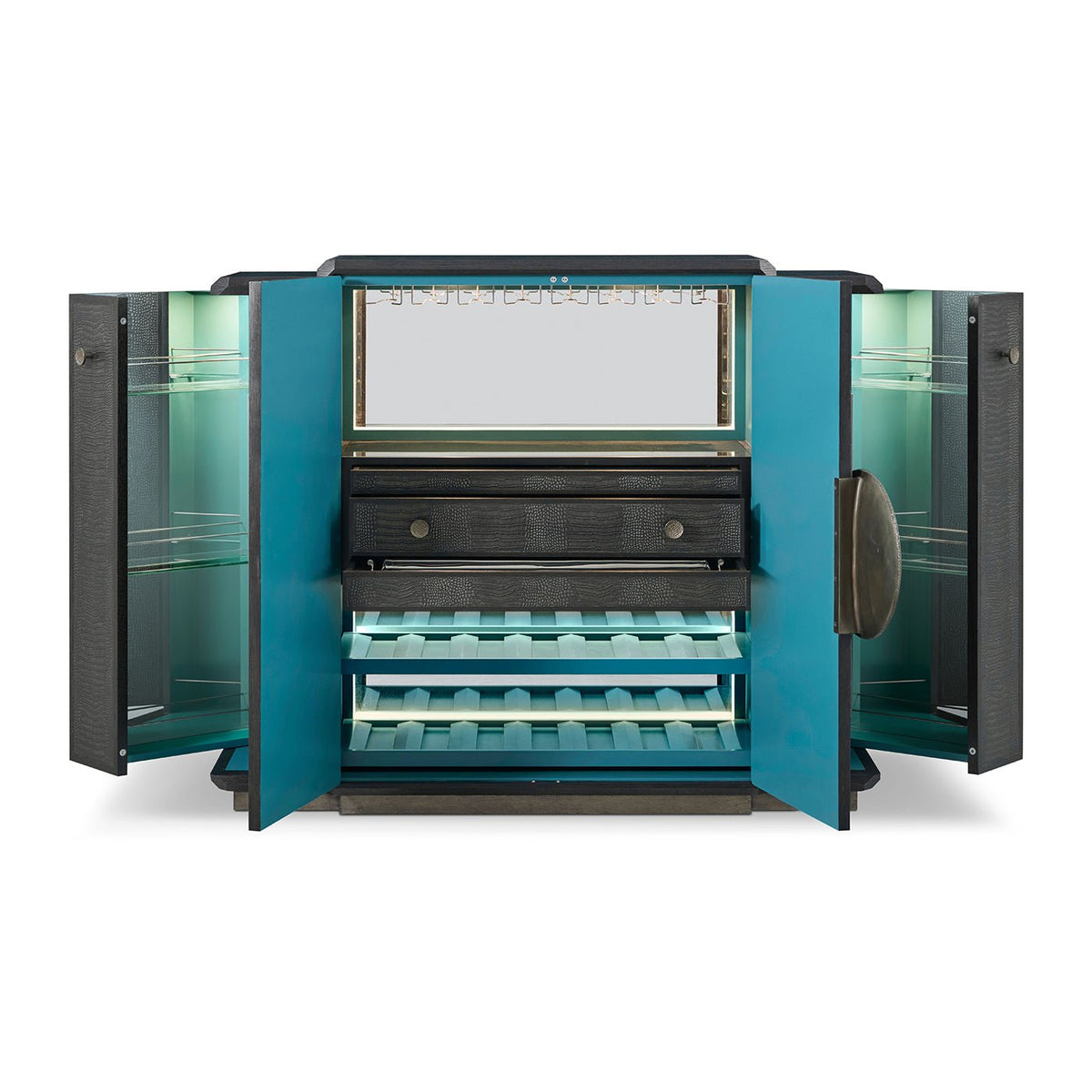 Black Art Deco Bar Cabinet - English Georgian America