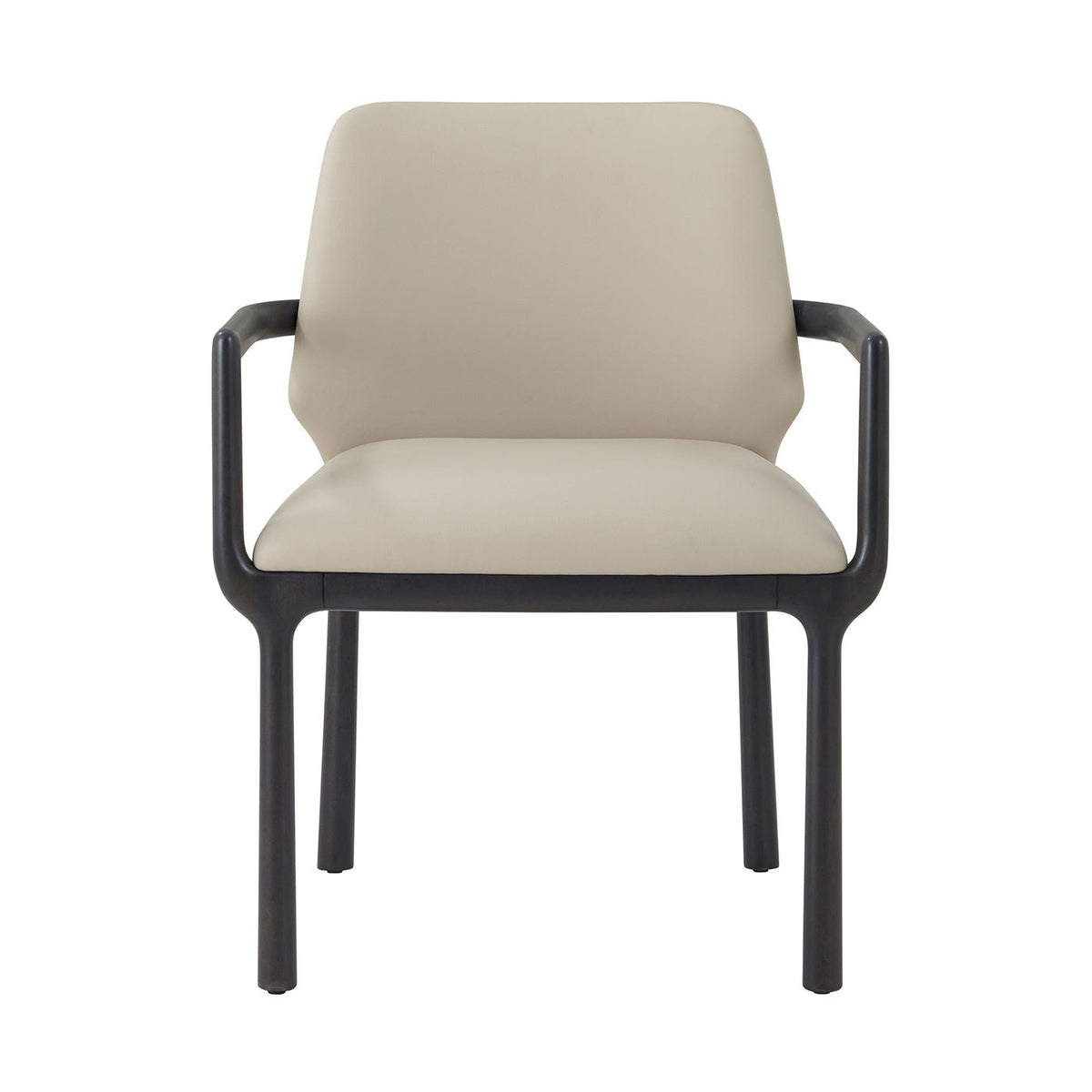 Black Art Deco Dining Armchair - Leather - English Georgian America