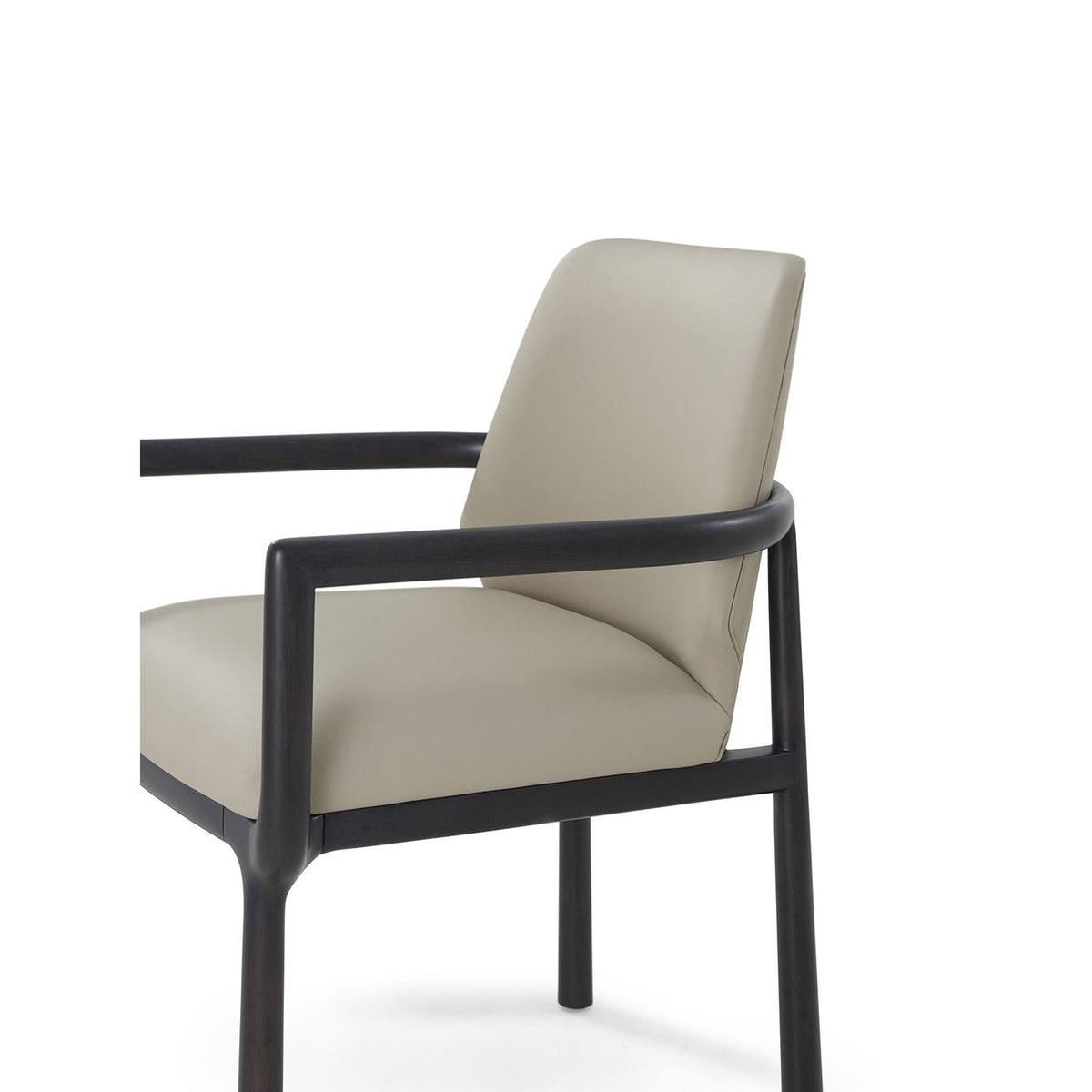 Black Art Deco Dining Armchair - Leather - English Georgian America