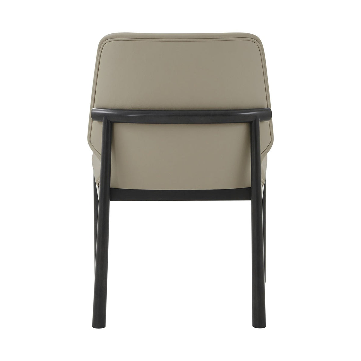 Black Art Deco Dining Side Chair - Leather - English Georgian America