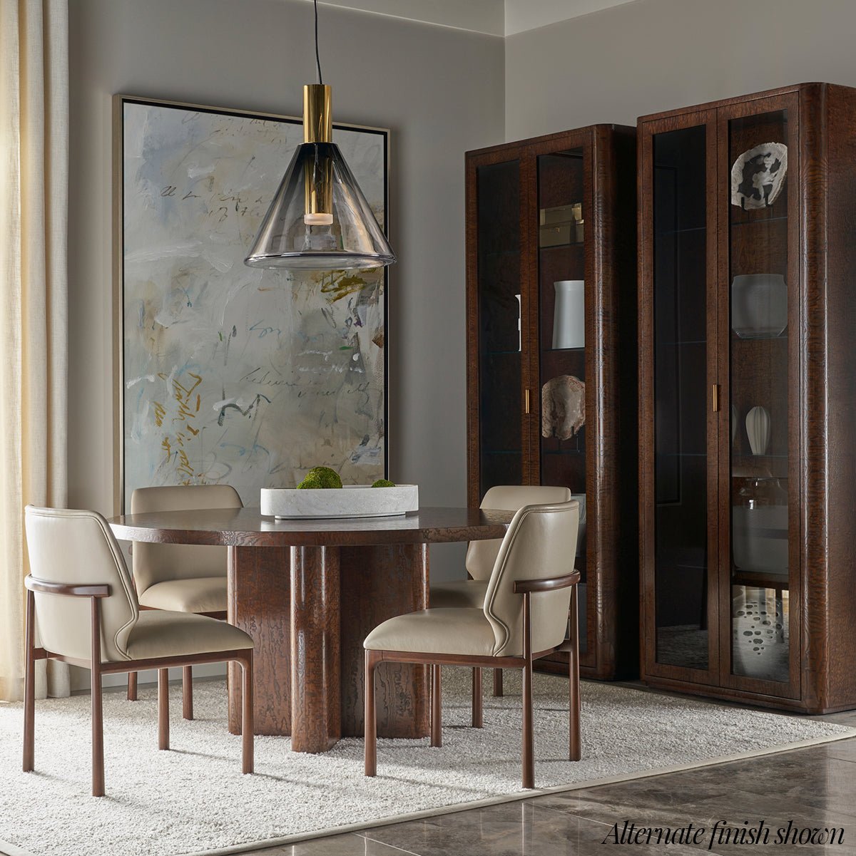 Black Burl Art Deco Curio Cabinet - English Georgian America