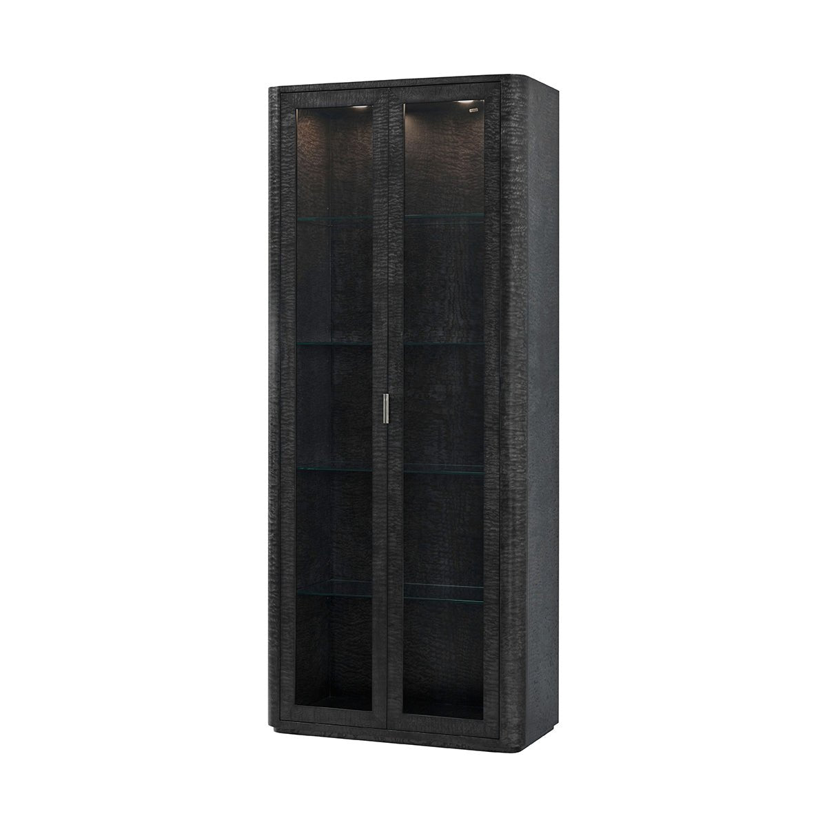 Black Burl Art Deco Curio Cabinet - English Georgian America