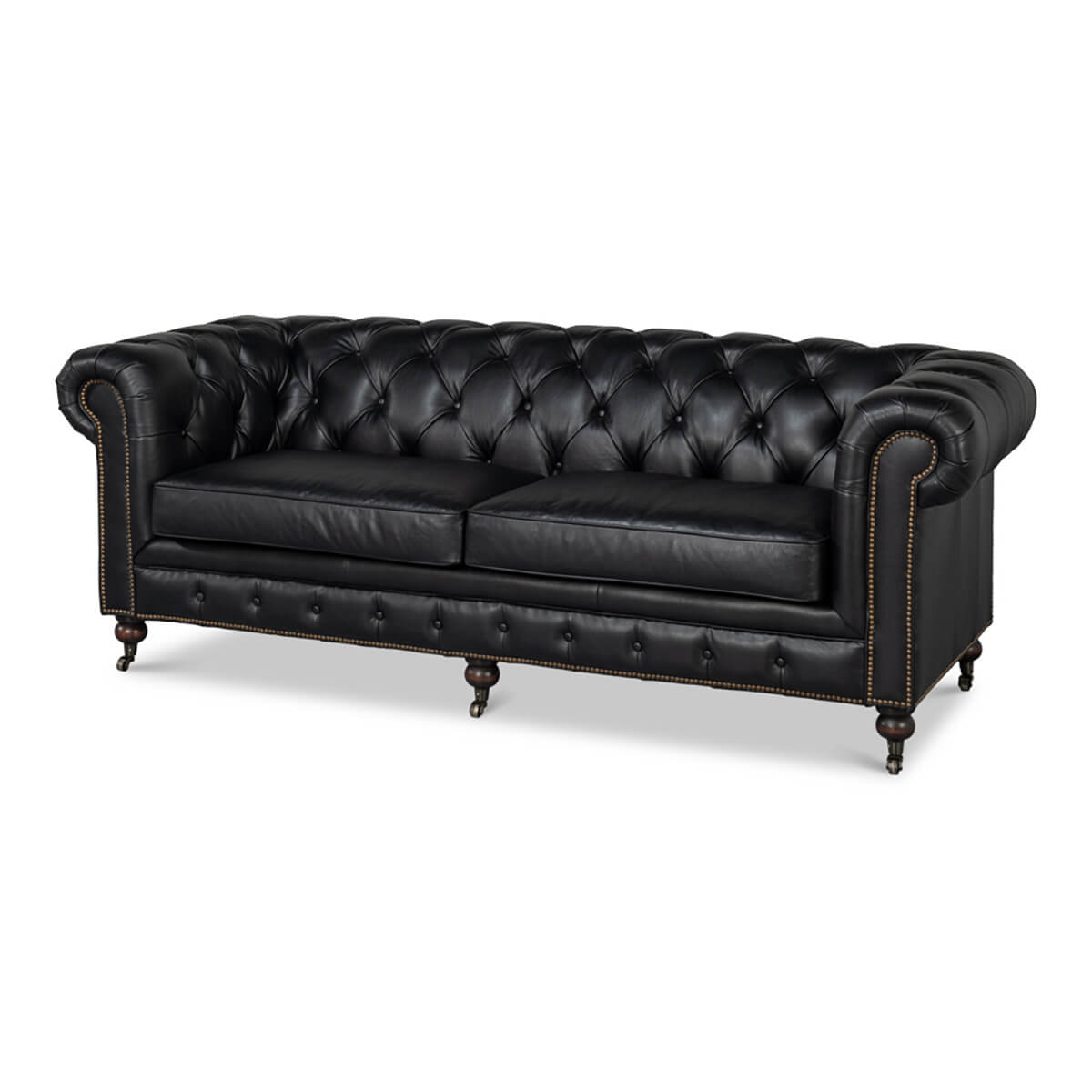 Black Chesterfield Sofa - English Georgian America