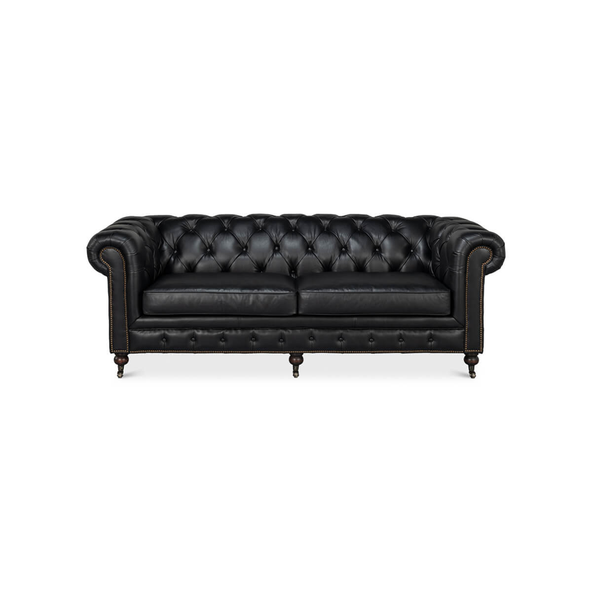 Black Chesterfield Sofa - English Georgian America
