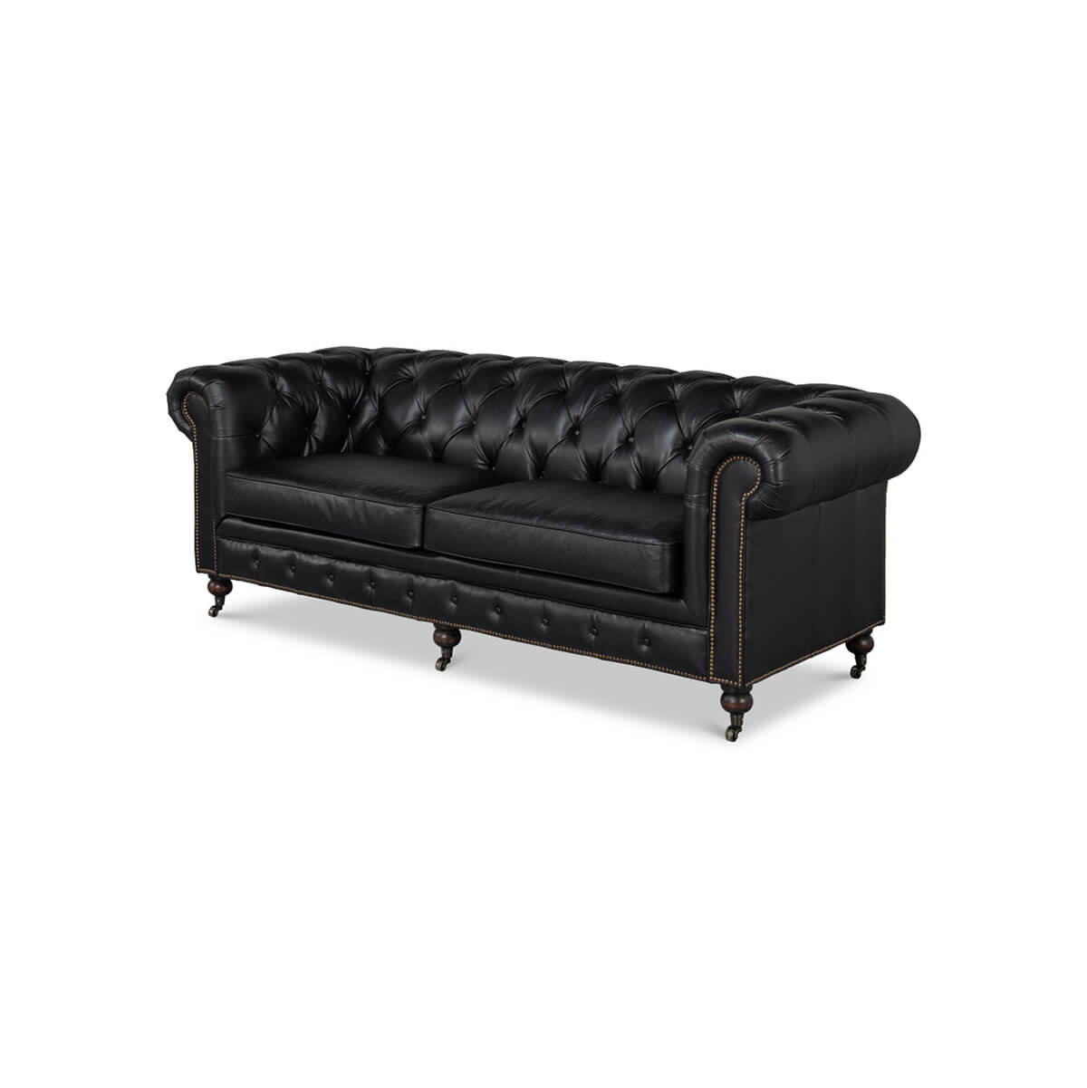 Black Chesterfield Sofa - English Georgian America