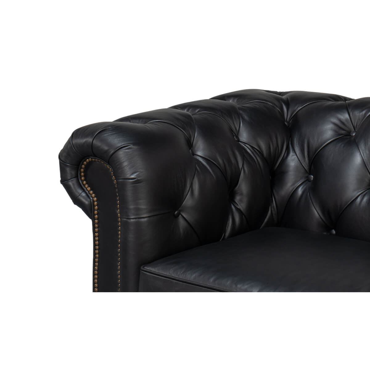 Black Chesterfield Sofa - English Georgian America