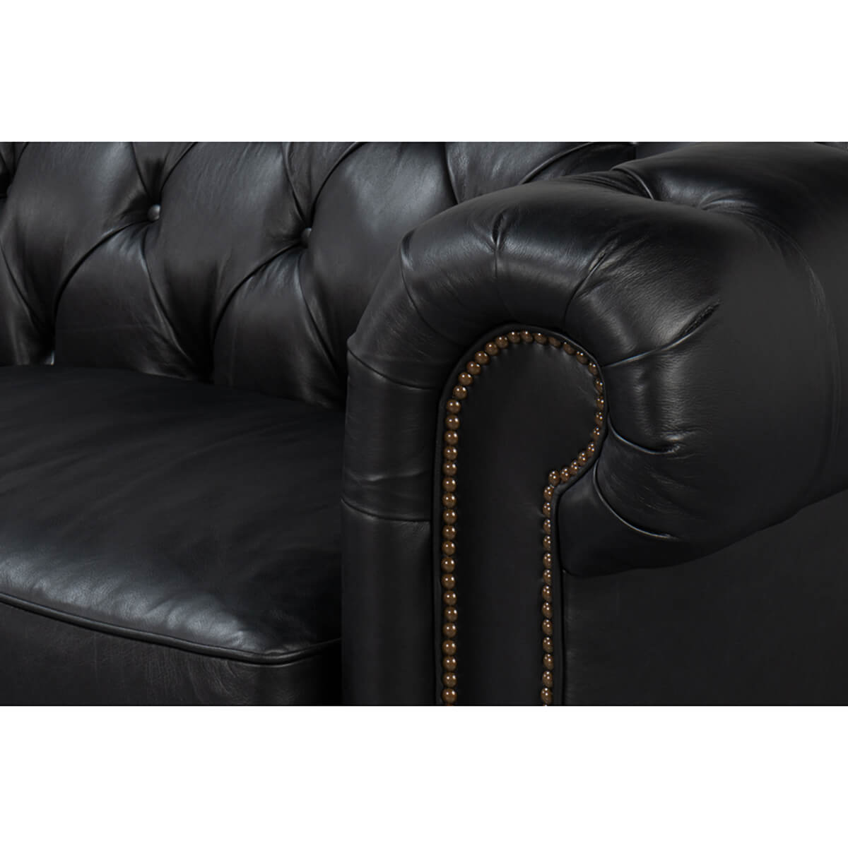 Black Chesterfield Sofa - English Georgian America