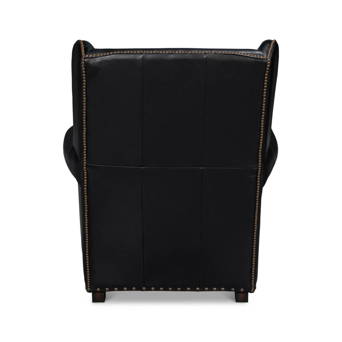 Black Classic Leather Armchair - English Georgian America