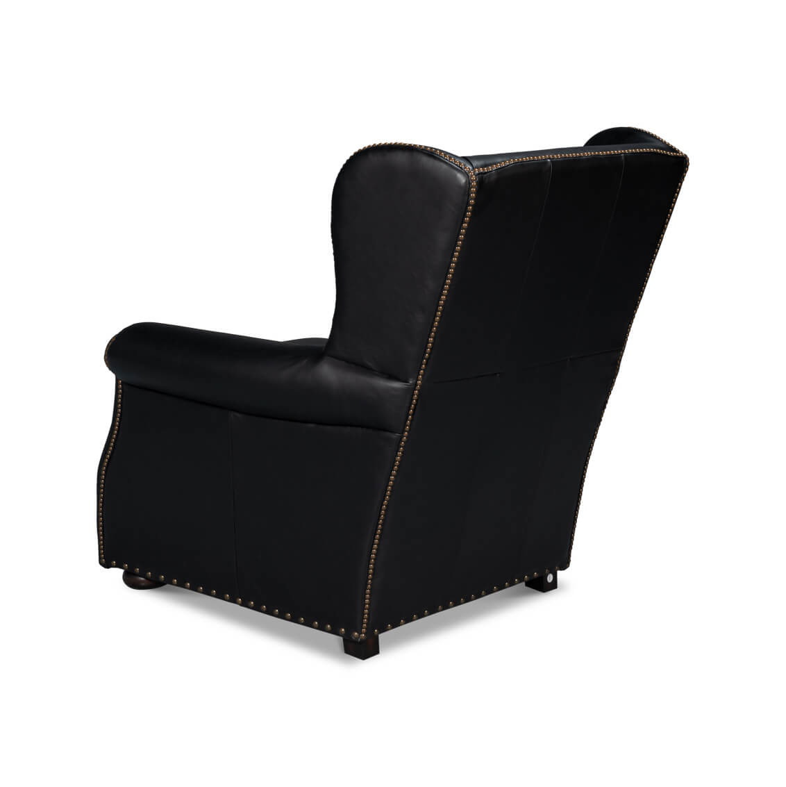 Black Classic Leather Armchair - English Georgian America
