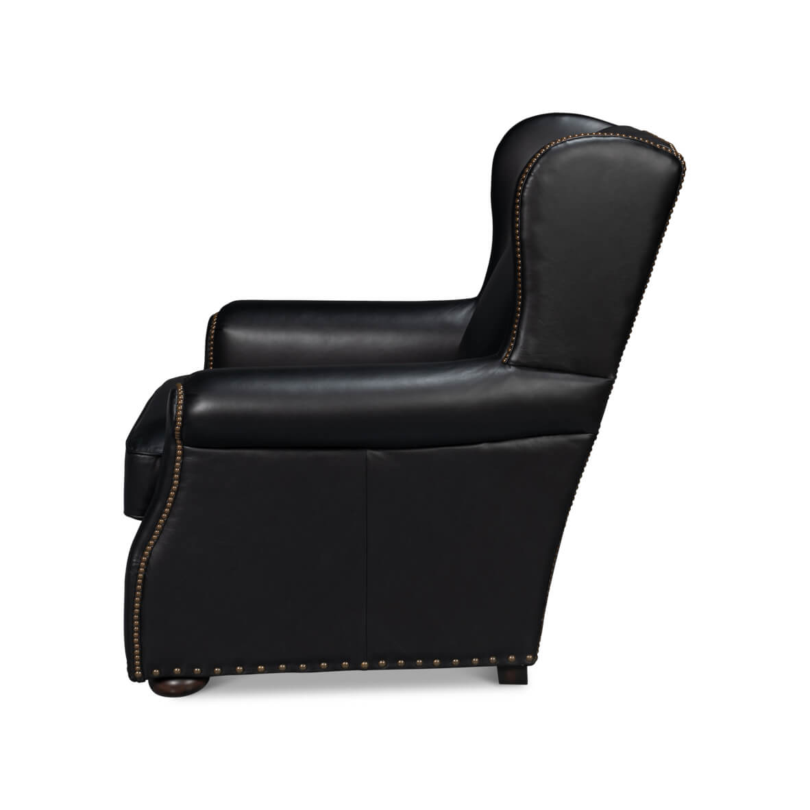 Black Classic Leather Armchair - English Georgian America