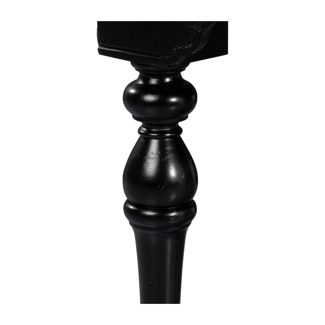 Black Demilune Console Table with Drawers - English Georgian America