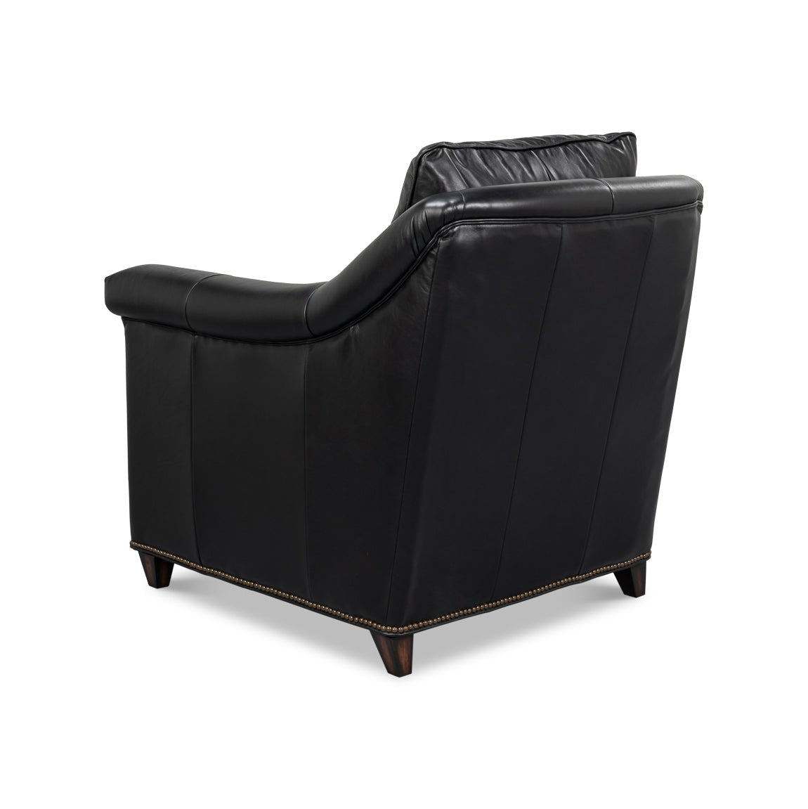 Black Leather Accent Chair - English Georgian America