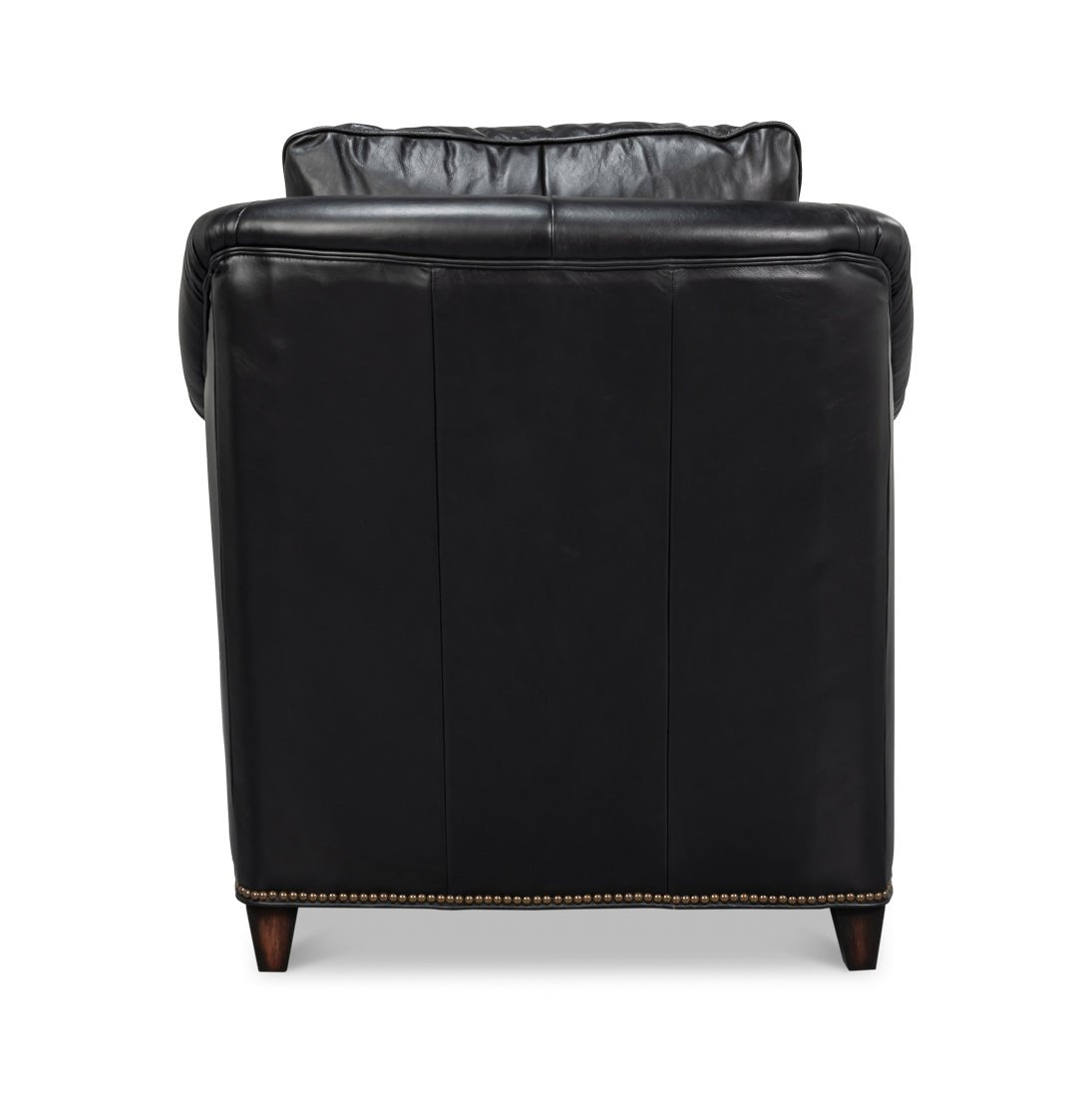 Black Leather Accent Chair - English Georgian America