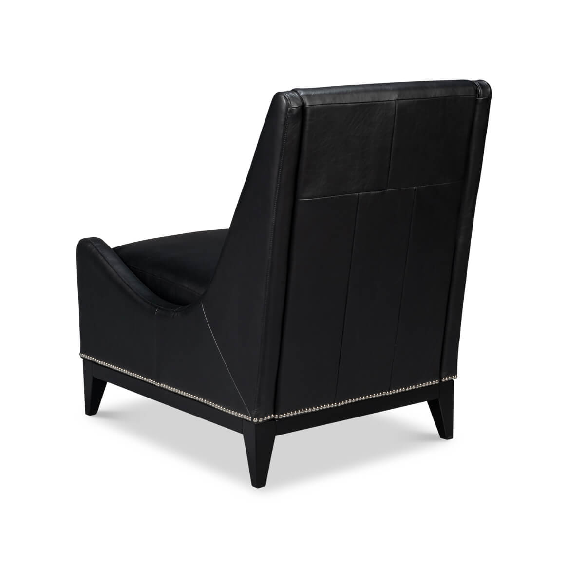 Black Leather Accent Chair - English Georgian America