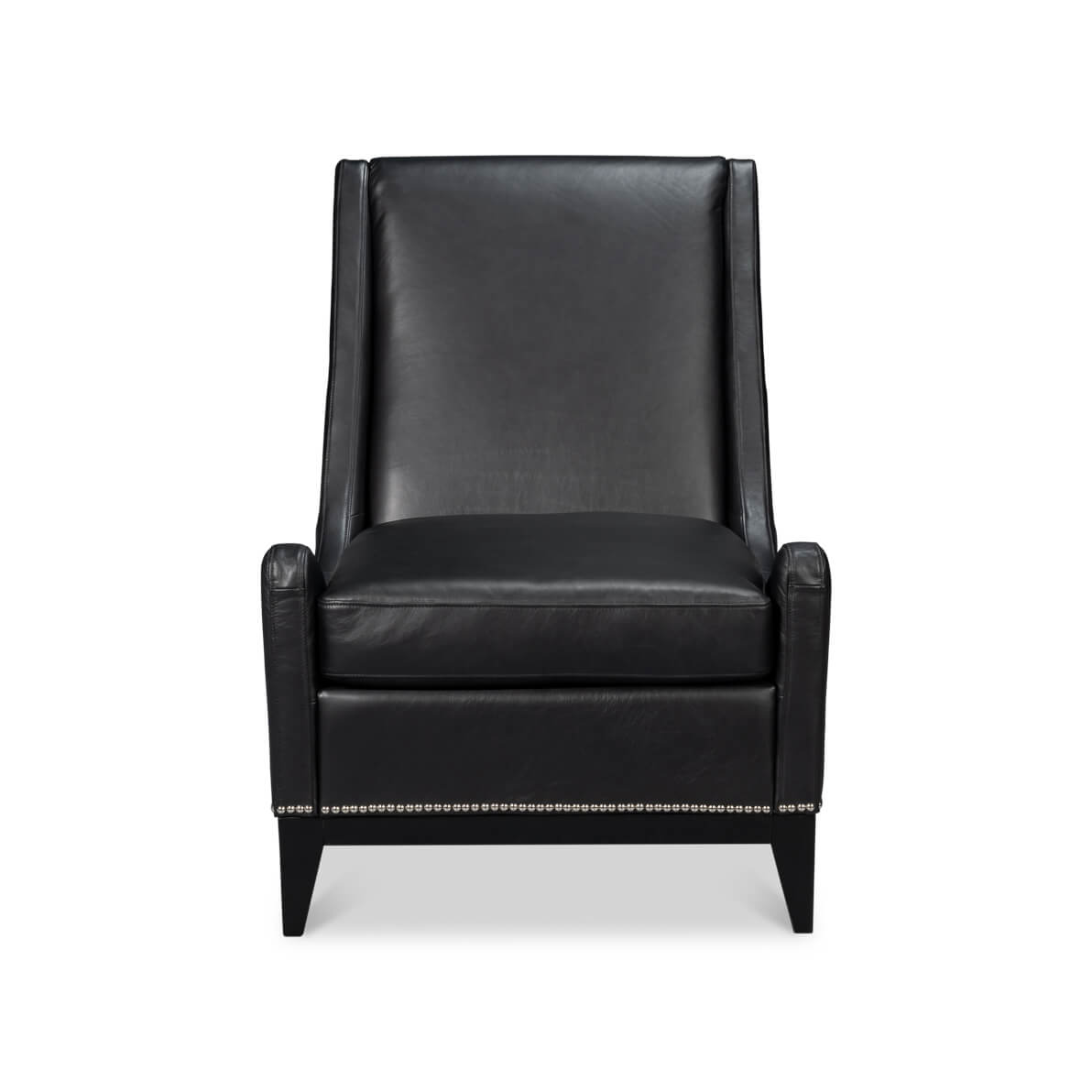 Black Leather Accent Chair - English Georgian America