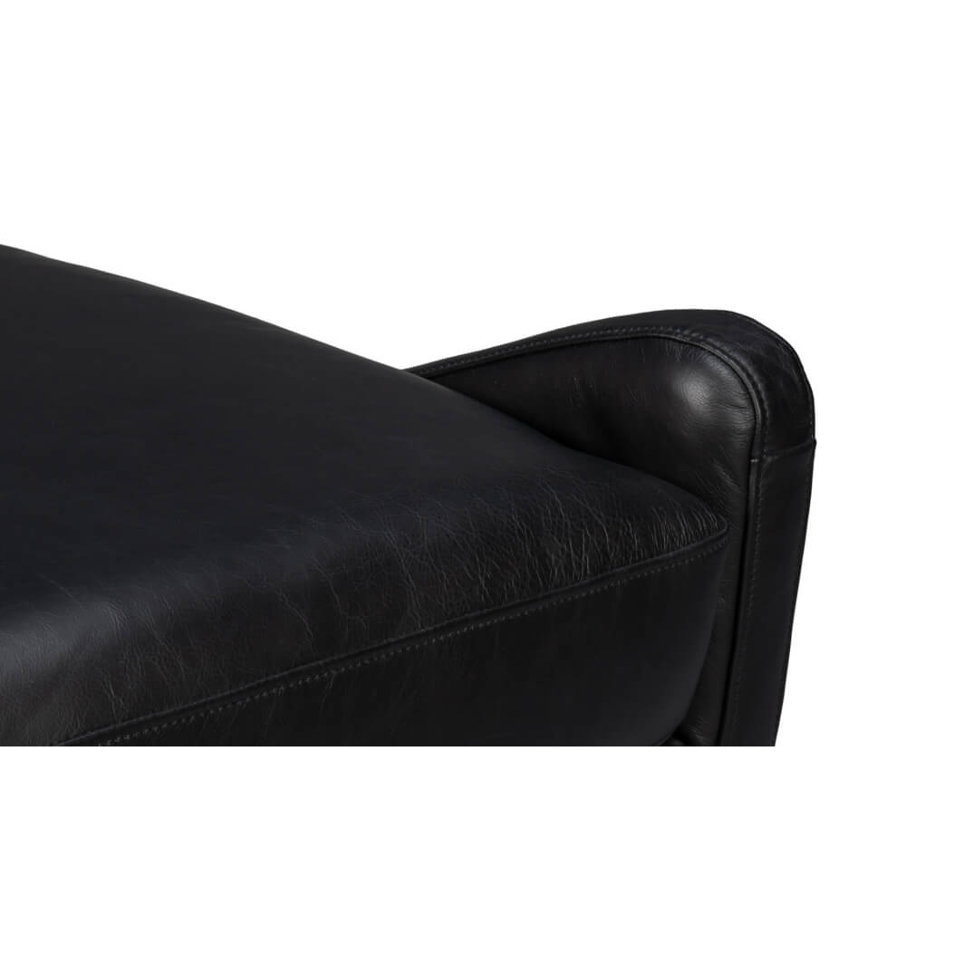 Black Leather Accent Chair - English Georgian America