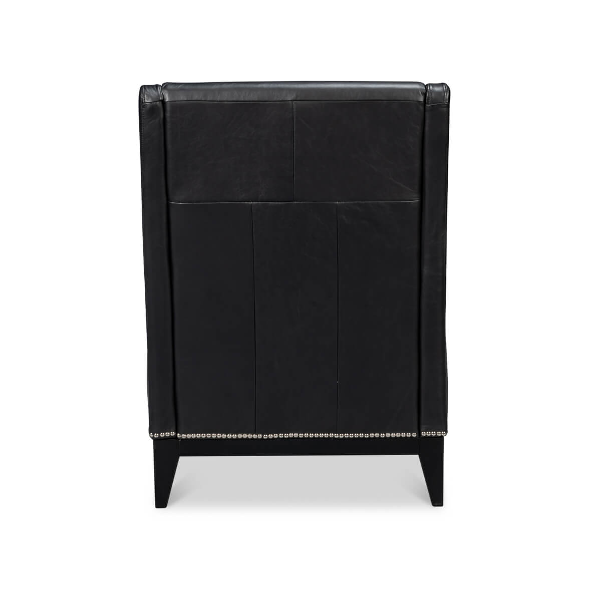 Black Leather Accent Chair - English Georgian America