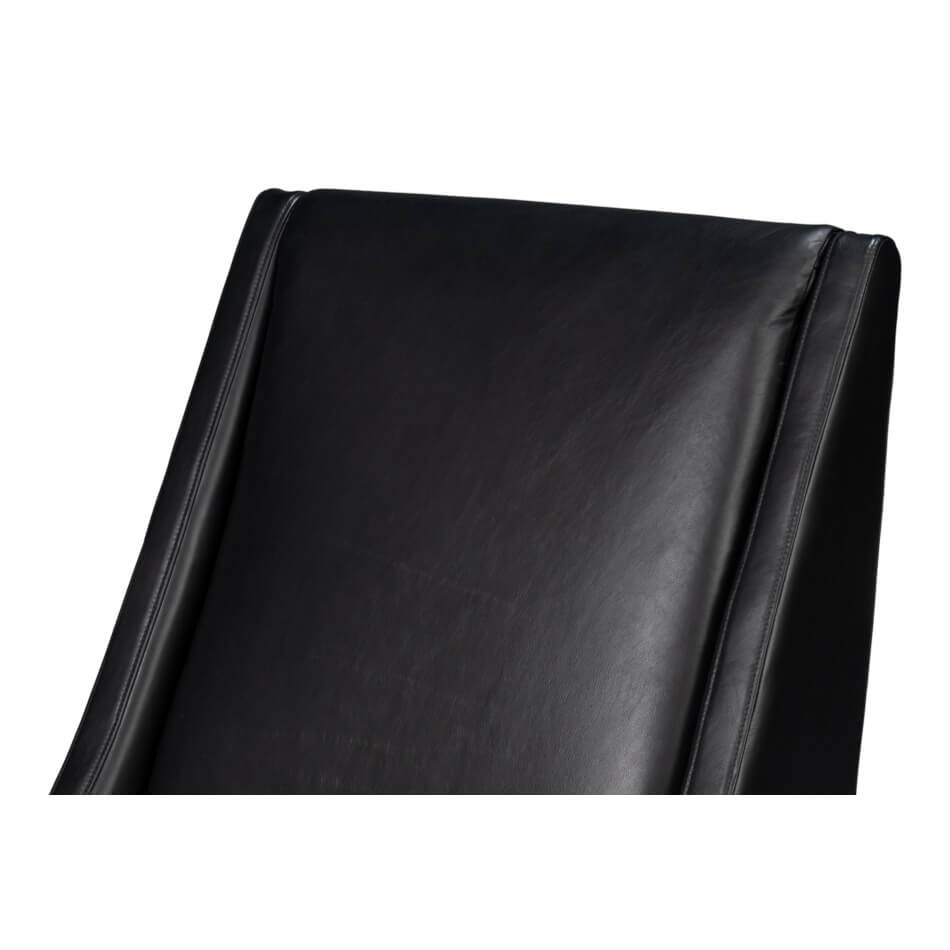 Black Leather Accent Chair - English Georgian America