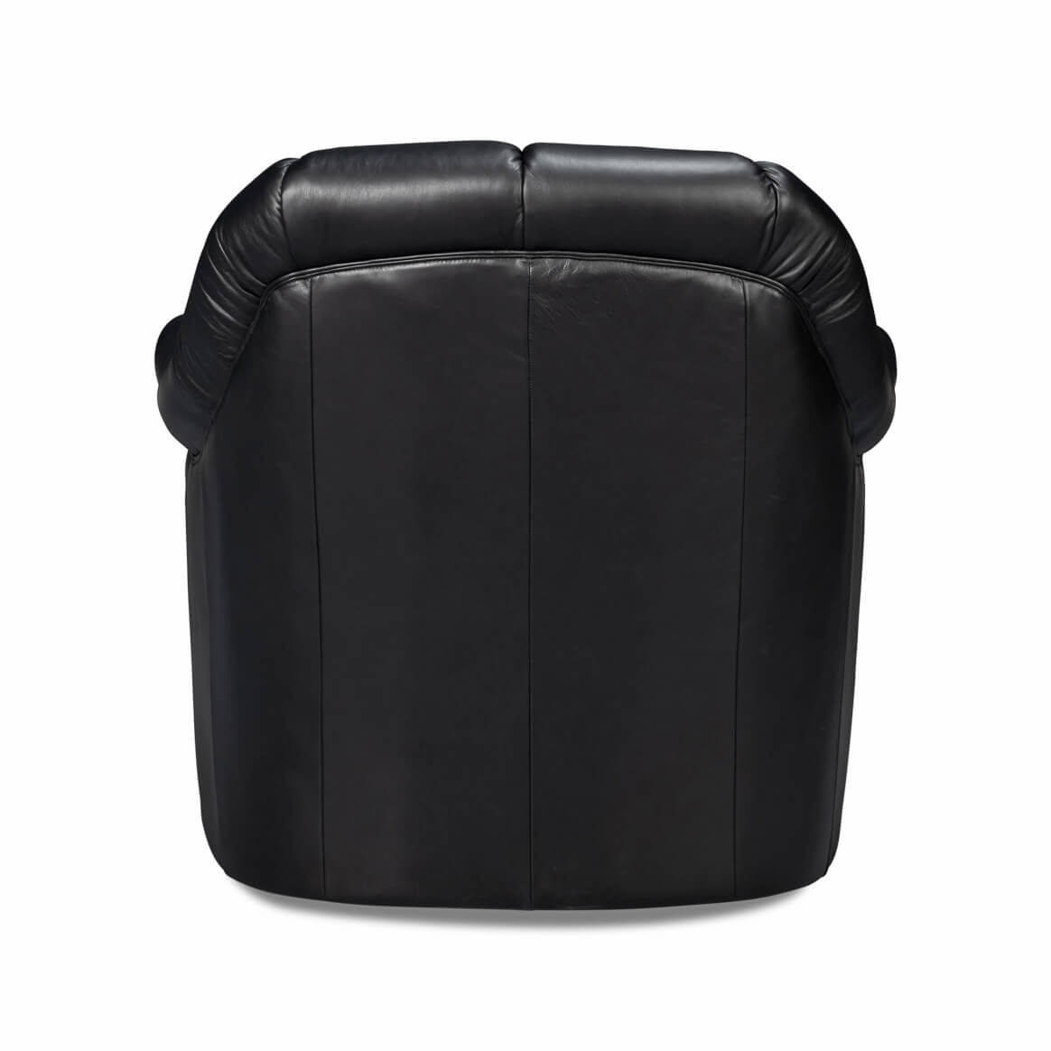 Black Leather Swivel Chair - English Georgian America
