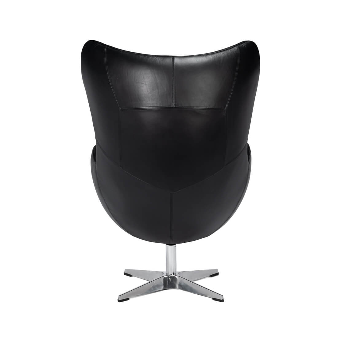 Black Leather Swivel Egg Chair - English Georgian America