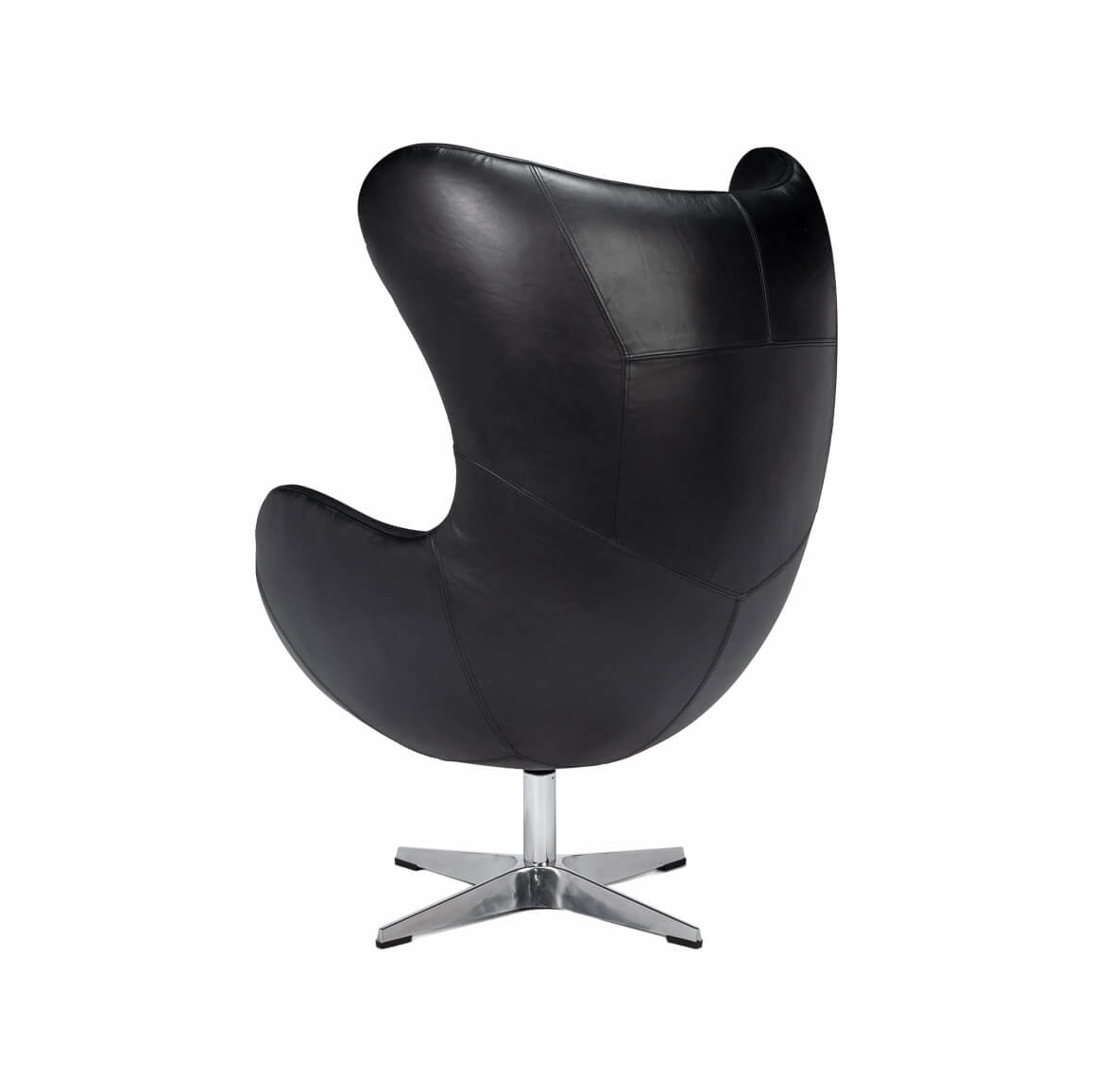 Black Leather Swivel Egg Chair - English Georgian America