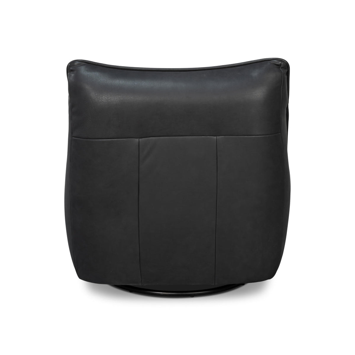 Black Leather Swivel Slipper Chair - English Georgian America