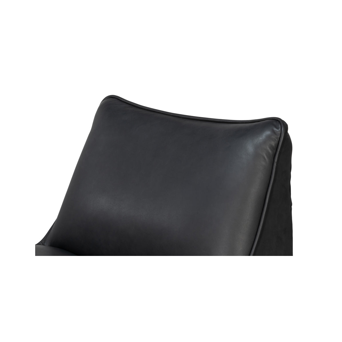 Black Leather Swivel Slipper Chair - English Georgian America