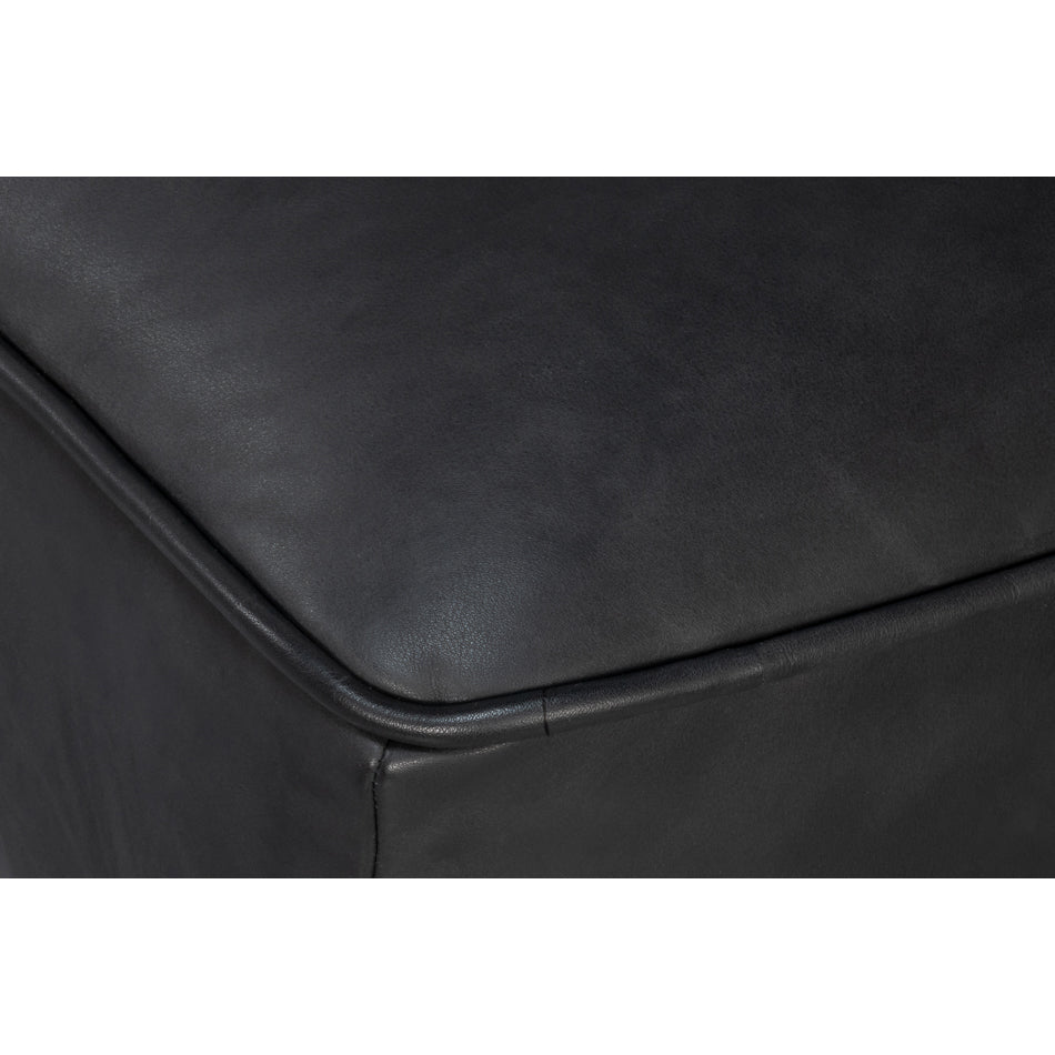 Black Leather Swivel Slipper Chair - English Georgian America