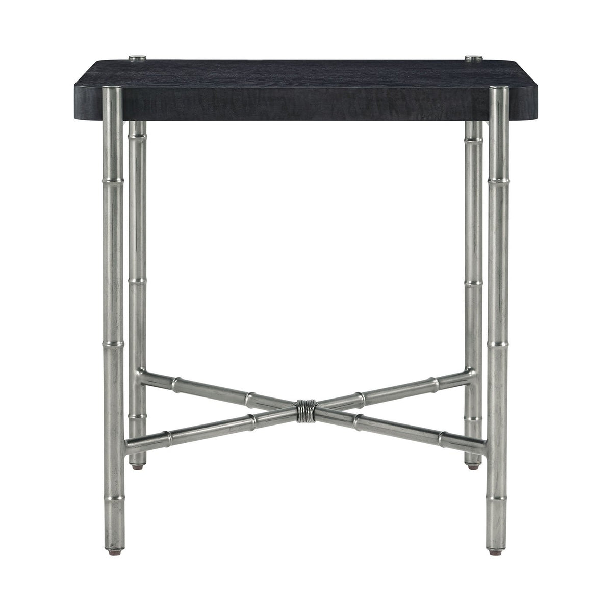 Black Mid Century Burl Top End Table - English Georgian America