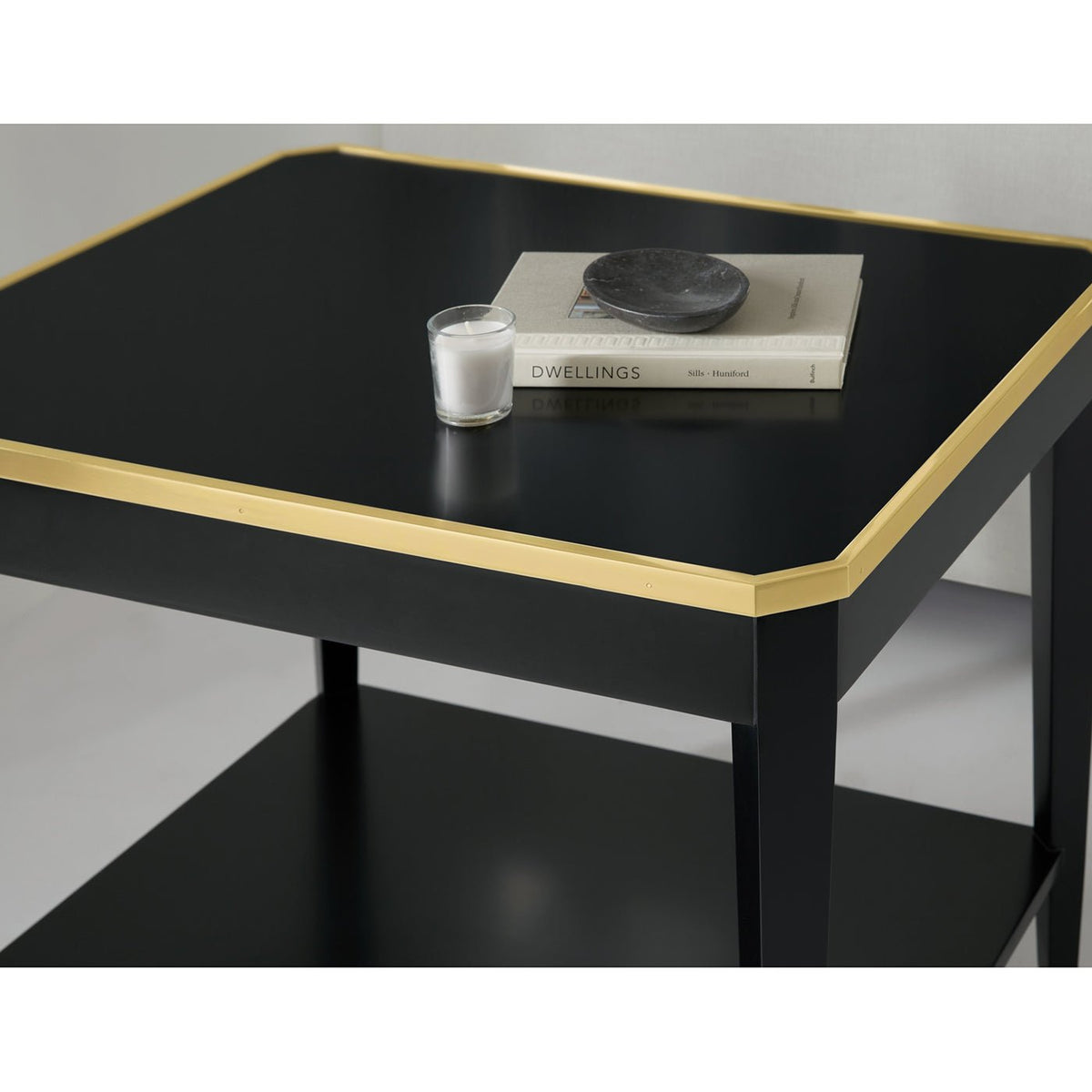 Black Mid Century End Table - English Georgian America