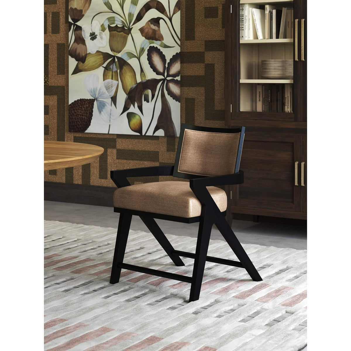 Black Mid - Century Modern Dining Armchair - English Georgian America