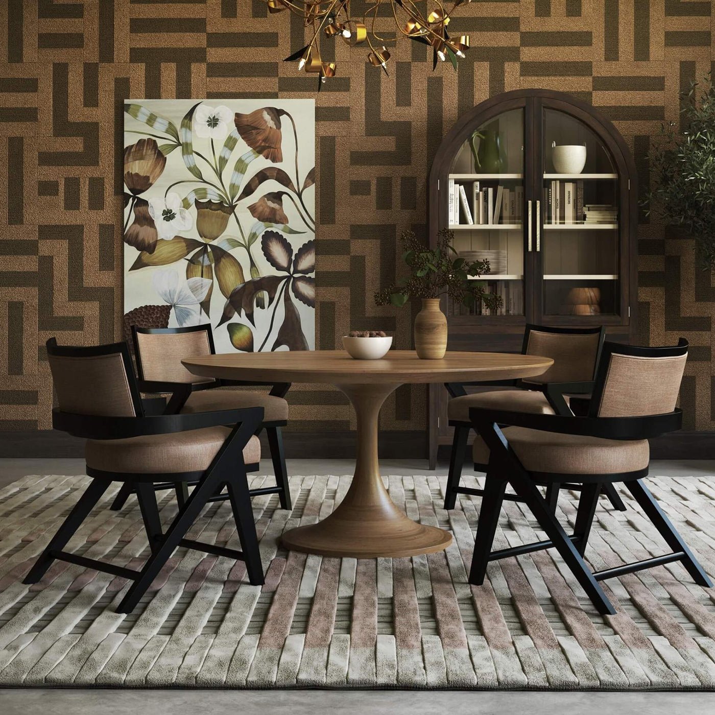 Black Mid - Century Modern Dining Armchair - English Georgian America