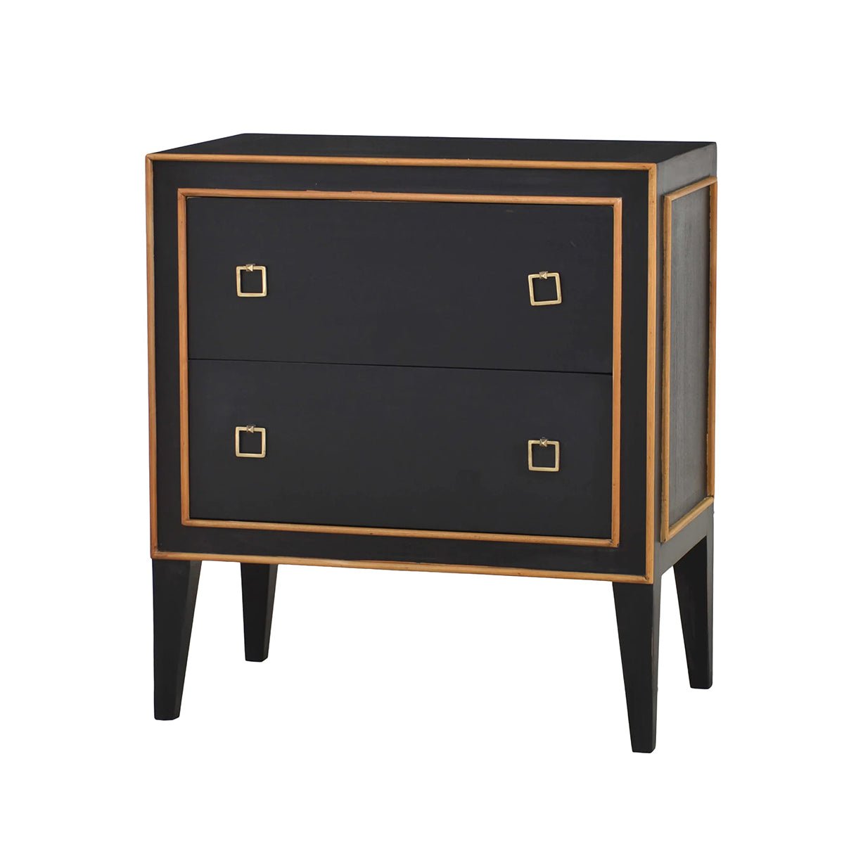 Black Mid Century Modern Nightstand - English Georgian America