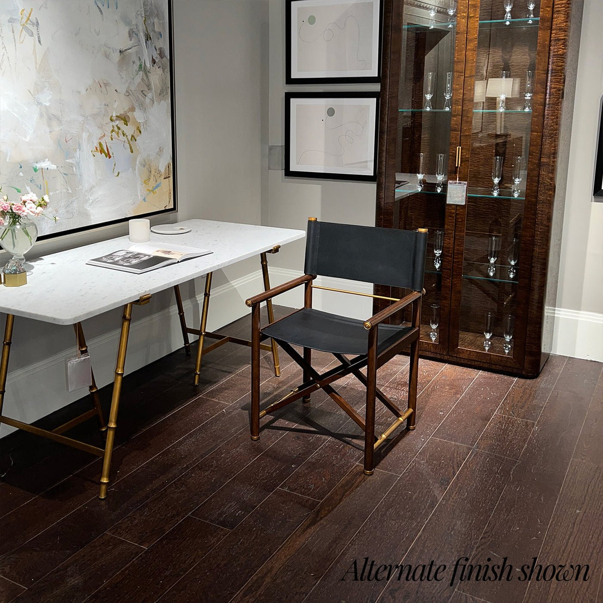 Black Modern Director&#39;s Desk Chair - English Georgian America