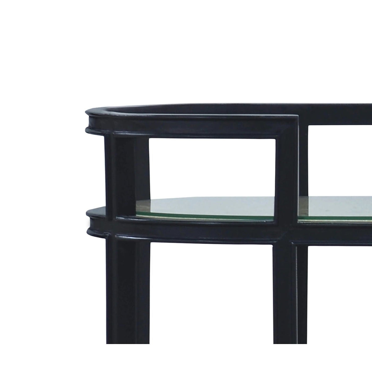 Black Painted Coastal Style Bar Cart - English Georgian America