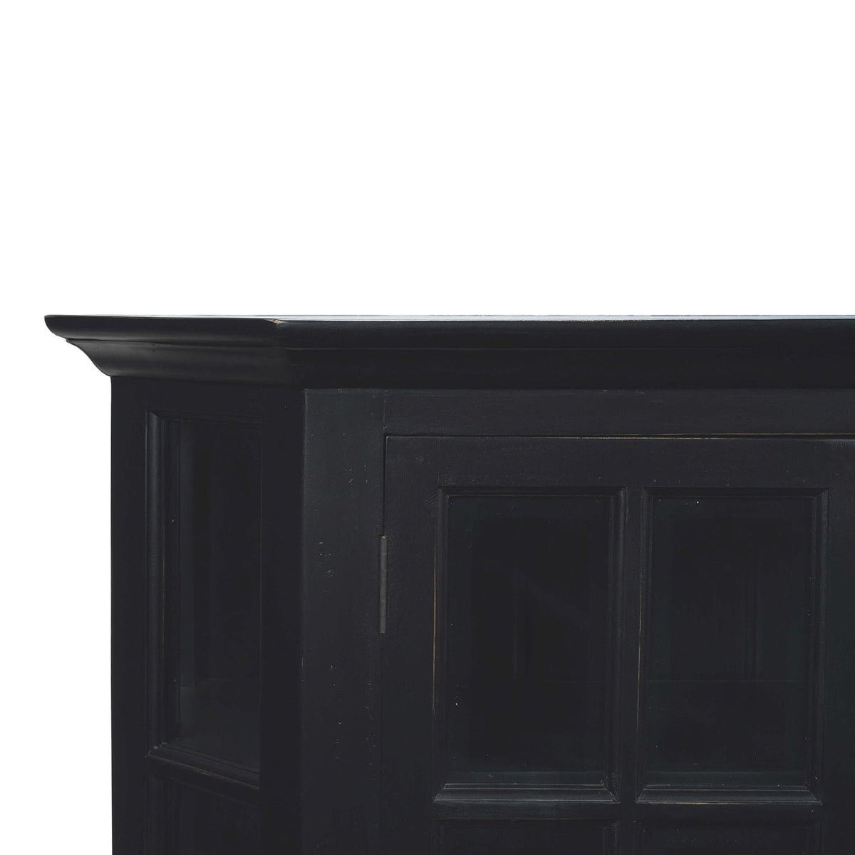 Black Painted Display Cabinet - English Georgian America