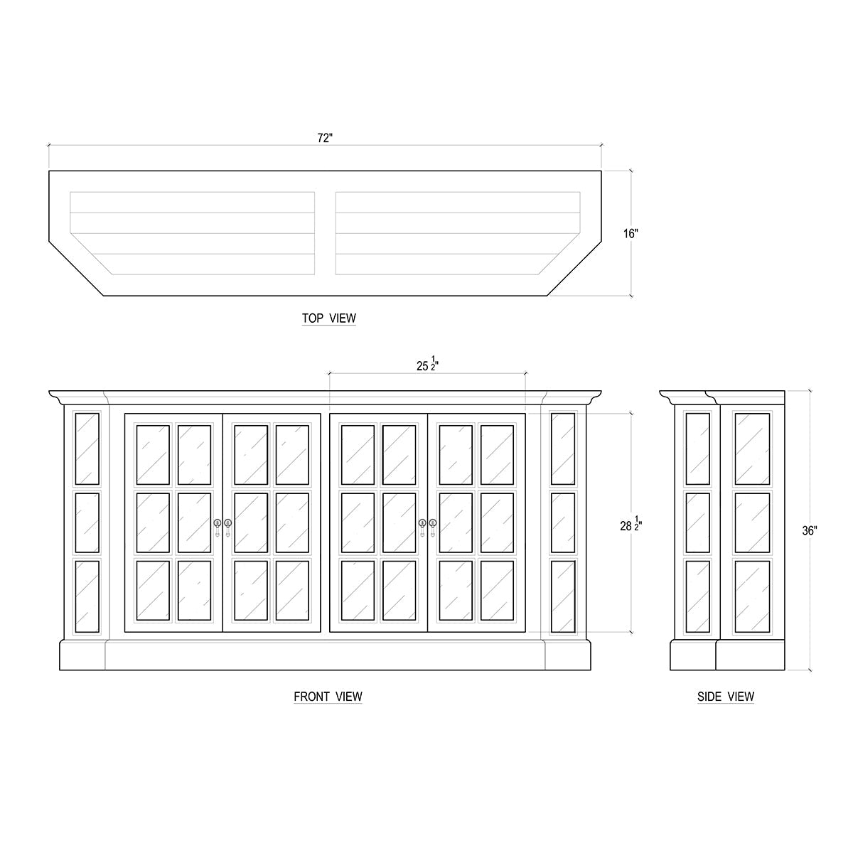 Black Painted Display Cabinet - English Georgian America