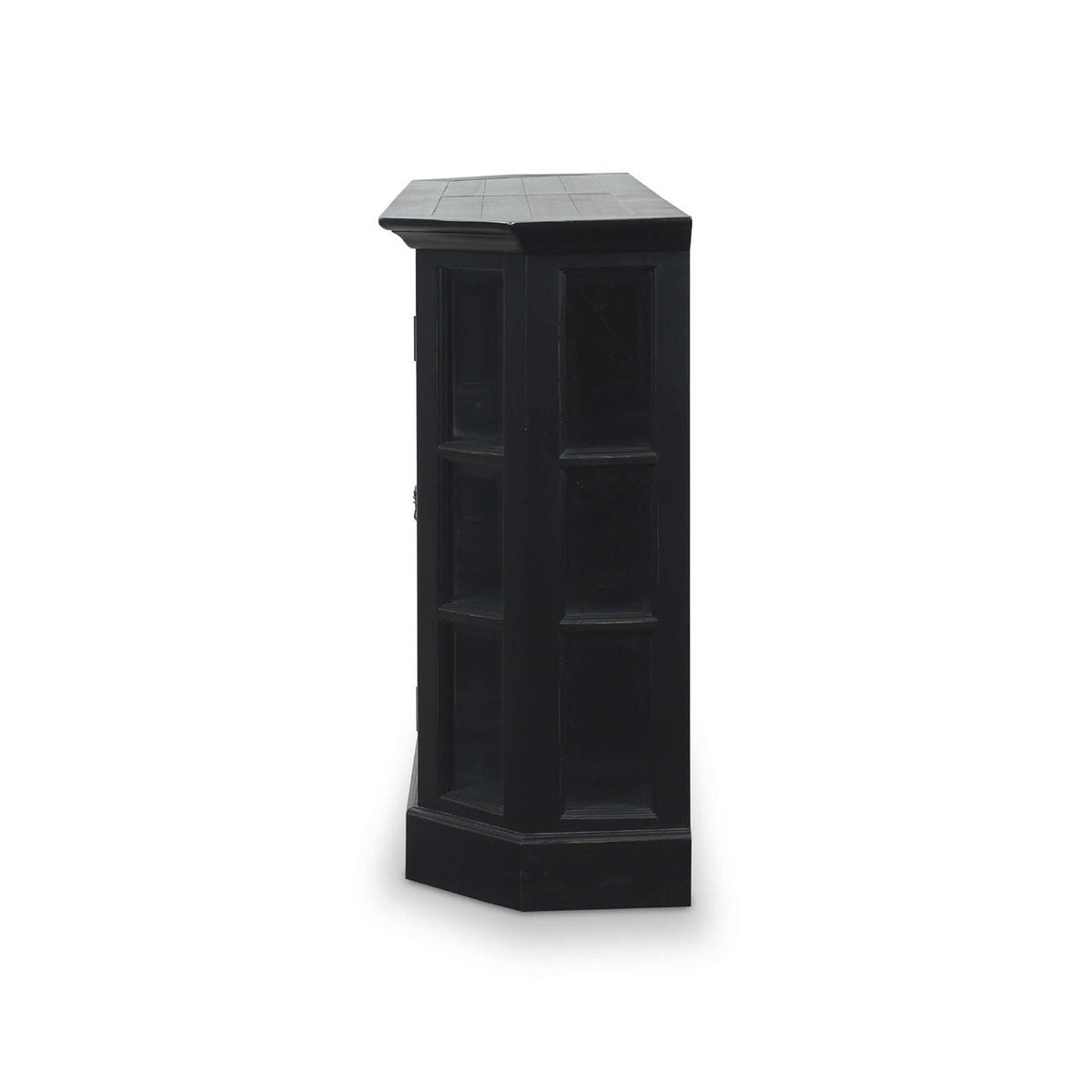Black Painted Display Cabinet - English Georgian America