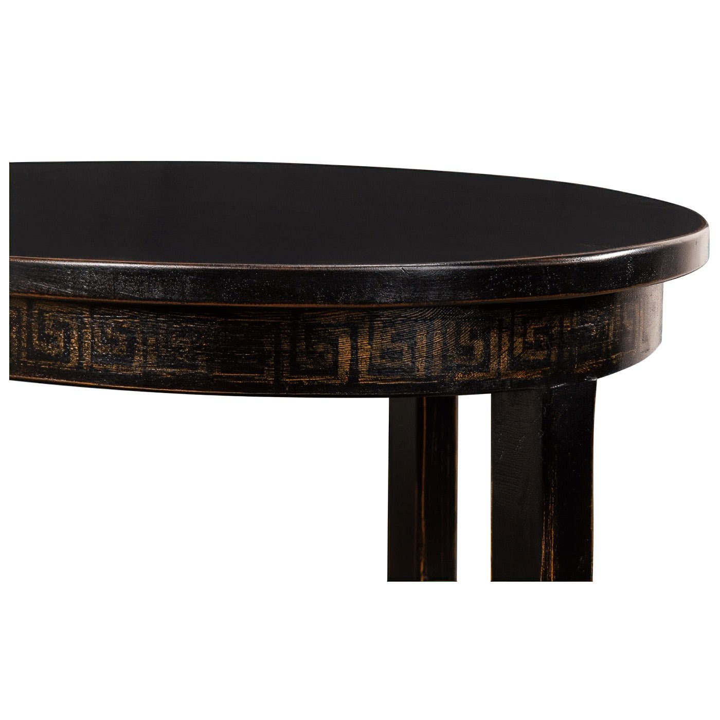 Black Painted Oval End Table - English Georgian America