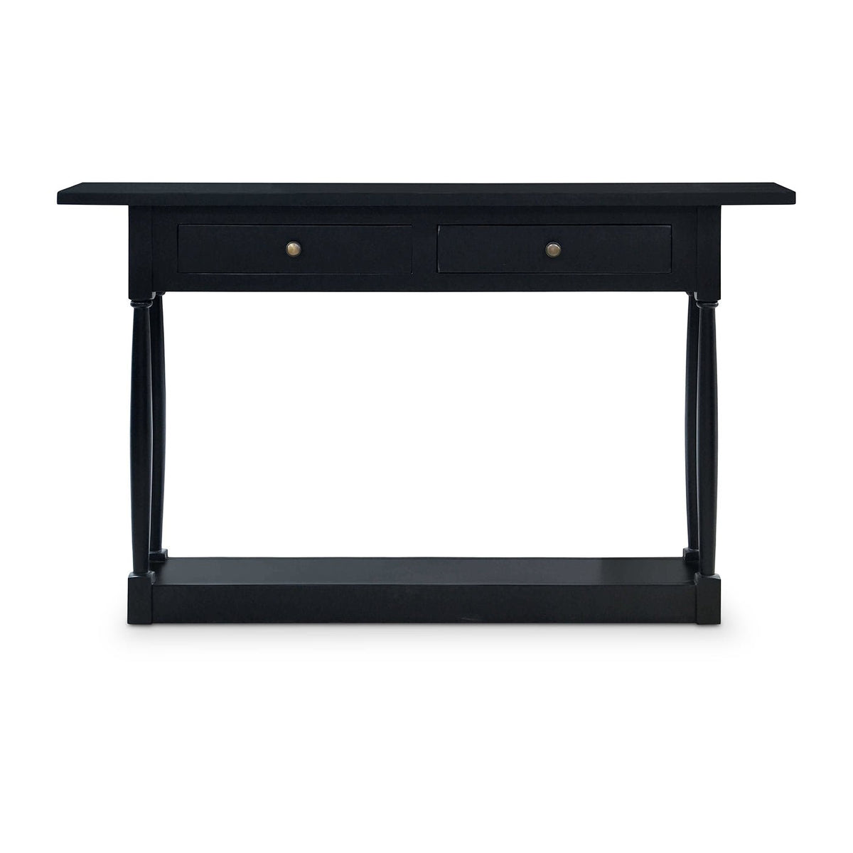 Black Painted Provincial Console Table - English Georgian America