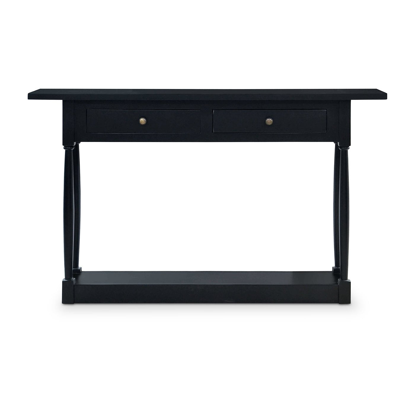 Black Painted Provincial Console Table - English Georgian America